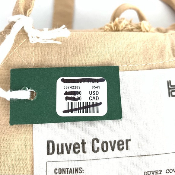 Urban Outfitters Crisscross Tufted Duvet Cover Full / Queen Tan Peachy Boho NWT - Picture 8 of 8